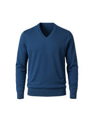 Blue V-Neck Pullover