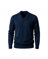 Navy-Blue V-Neck Pullover