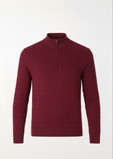 Burgundy Braided Zipped Pullover