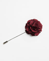 BURGUNDY FLOWER PIN