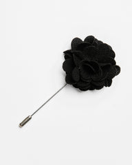 BLACK FLOWER PIN