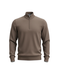 Beige Zipped Pullover