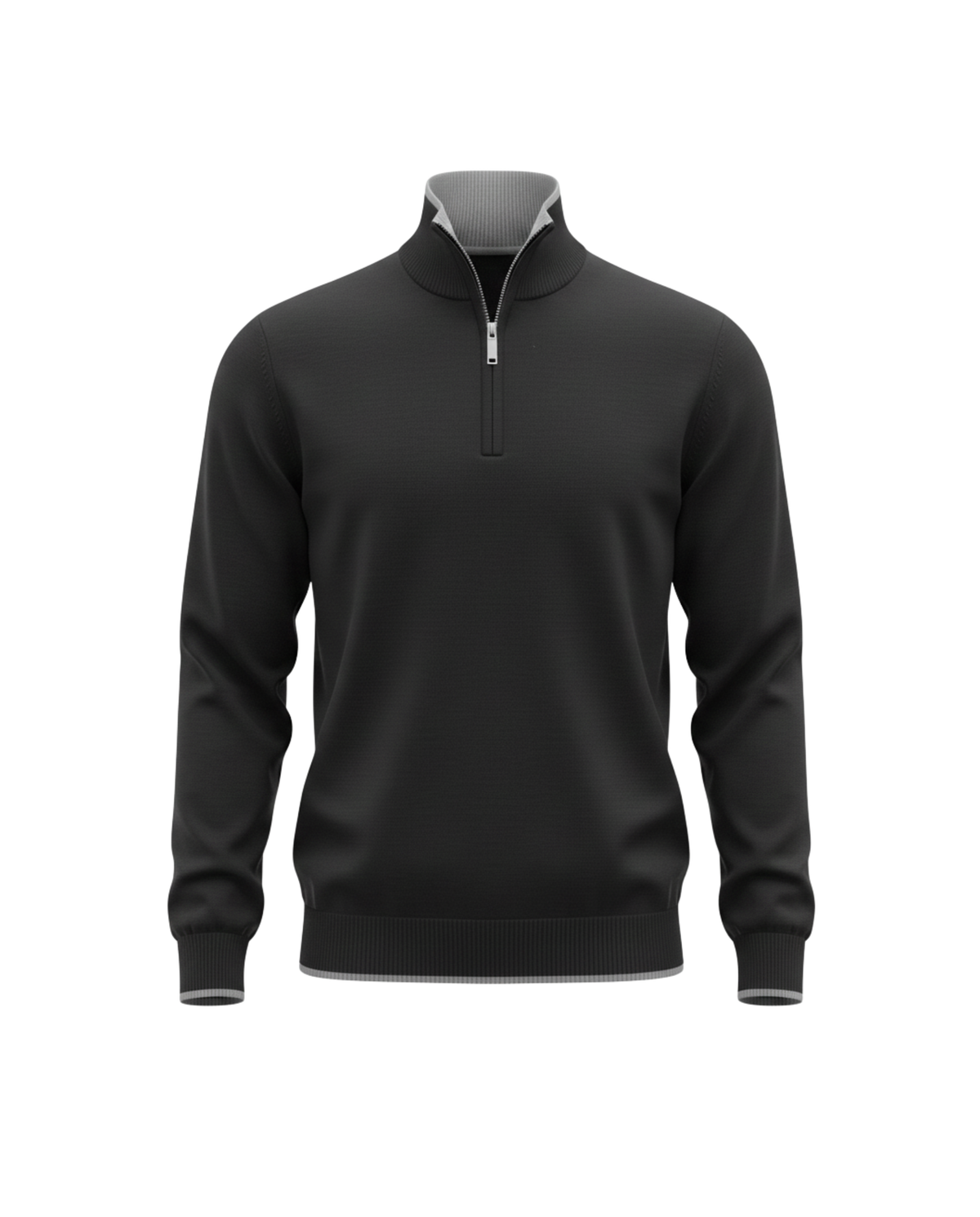 Black Zipped Pullover