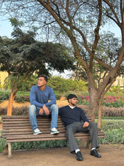 Blue V-Neck Pullover