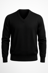 Black V-Neck Pullover