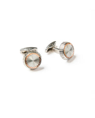 ROSE GOLD & SILVER INTERIOR & SILVER EXTERIOR CUFFLINKS
