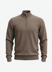 Beige Zipped Pullover