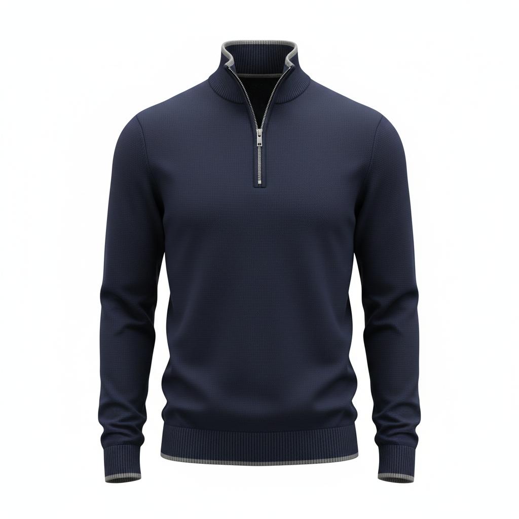 Navy Zipped Pullover