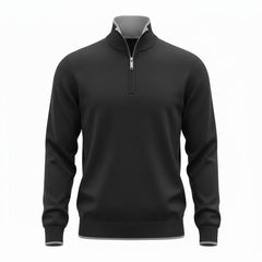 Black Zipped Pullover